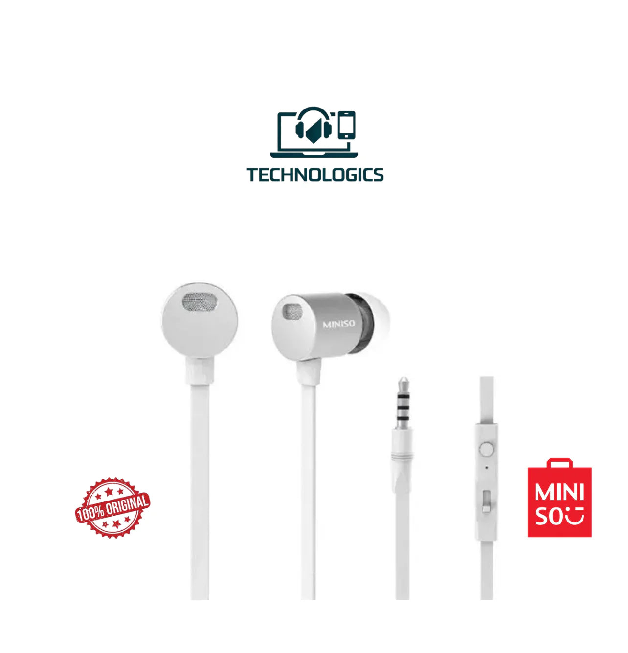 MINISO Silver Metallic In-Ear Earphones