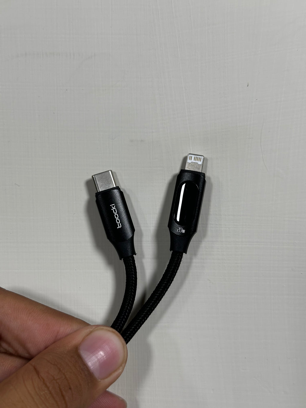 Toocki 20W Type-C to Lightning Cable with Digital Display | Fast Charging Braided Cable