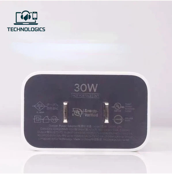 Original Google Pixel 30W USB-C Power Adapter with Type-C Cable